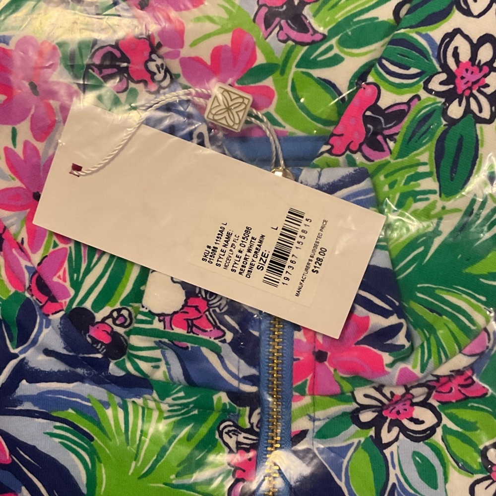 Lilly Pulitzer Disney Dreamin Leona Full Zip Utility Jacket Size L - Picture 2 of 4